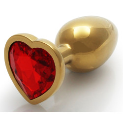 Ouch! Bijou anal Heart Gem S 6 x 2.6 cm Doré-Rouge